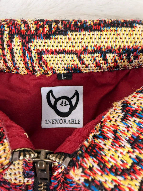 Veste Harrington en tapisserie design unique fait main upcyclé retravaillé et tissé taille L n•887