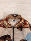 Veste Harrington en tapisserie design unique fait main upcyclé retravaillé et tissé taille M n•888
