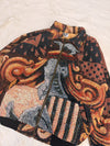 Veste Harrington en tapisserie design unique fait main upcyclé retravaillé et tissé taille M n•891