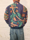 Veste Harrington en tapisserie design unique fait main upcyclé retravaillé et tissé taille M n•892