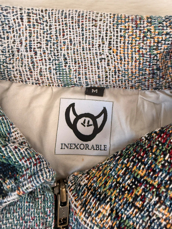 Veste Harrington en tapisserie design unique fait main upcyclé retravaillé et tissé taille M n•893