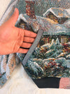 Veste Harrington en tapisserie design unique fait main upcyclé retravaillé et tissé taille M n•893
