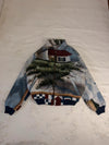 Veste Harrington en tapisserie design unique fait main upcyclé retravaillé et tissé taille M n•894