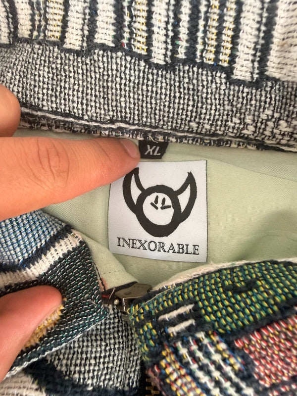Veste Harrington en tapisserie design unique fait main upcyclé retravaillé et tissé taille XL n•895