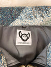 Veste Harrington en tapisserie design unique fait main upcyclé retravaillé et tissé taille XL n•896