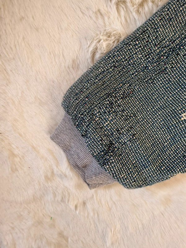 Veste Harrington en tapisserie design unique fait main upcyclé retravaillé et tissé taille L n•897