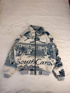 Veste Harrington en tapisserie design unique fait main upcyclé retravaillé et tissé taille XL n•898