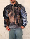 Veste Harrington en tapisserie design unique fait main upcyclé retravaillé et tissé taille XL n•900