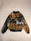 Veste Harrington en tapisserie design unique fait main upcyclé retravaillé et tissé taille XL n•901