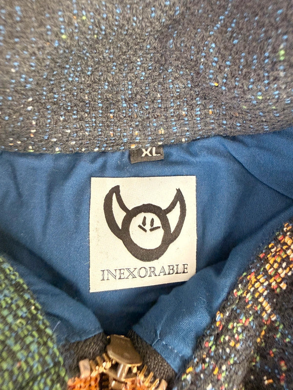 Veste Harrington en tapisserie design unique fait main upcyclé retravaillé et tissé taille XL n•901