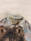 Veste Harrington en tapisserie design unique fait main upcyclé retravaillé et tissé taille XL n•903
