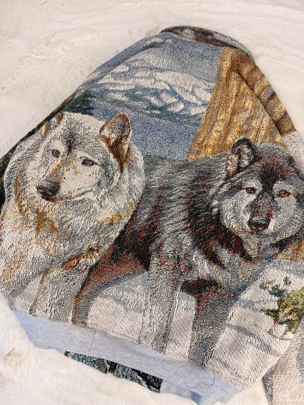 Veste Harrington en tapisserie design unique fait main upcyclé retravaillé et tissé taille XL n•903