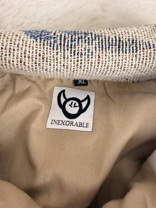 Veste Harrington en tapisserie design unique fait main upcyclé retravaillé et tissé taille XL n•903