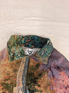Veste Harrington en tapisserie design unique fait main upcyclé retravaillé et tissé taille XL n•904