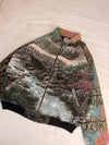 Veste Harrington en tapisserie design unique fait main upcyclé retravaillé et tissé taille XL n•905