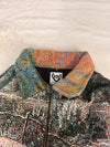 Veste Harrington en tapisserie design unique fait main upcyclé retravaillé et tissé taille XL n•905