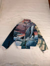 Veste Harrington en tapisserie design unique fait main upcyclé retravaillé et tissé taille S n•907