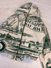 Veste à capuche en tapisserie design unique fait main upcyclé retravaillé et tissé taille XL n•909