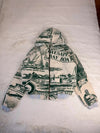 Veste à capuche en tapisserie design unique fait main upcyclé retravaillé et tissé taille XL n•909