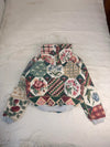 Veste à capuche en tapisserie design unique fait main upcyclé retravaillé et tissé taille L n•910