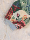 Veste à capuche en tapisserie design unique fait main upcyclé retravaillé et tissé taille L n•910
