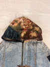 Veste à capuche en tapisserie design unique fait main upcyclé retravaillé et tissé taille S n•913