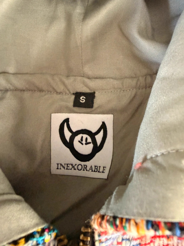 Veste à capuche en tapisserie design unique fait main upcyclé retravaillé et tissé taille S n•914
