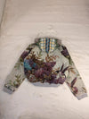Veste à capuche en tapisserie design unique fait upcyclé retravaillé et tissé taille S n•915