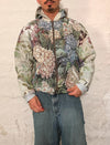 Veste à capuche en tapisserie design unique fait upcyclé retravaillé et tissé taille S n•915