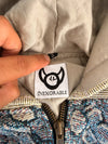 Veste à capuche en tapisserie design unique fait upcyclé retravaillé et tissé taille S n•915