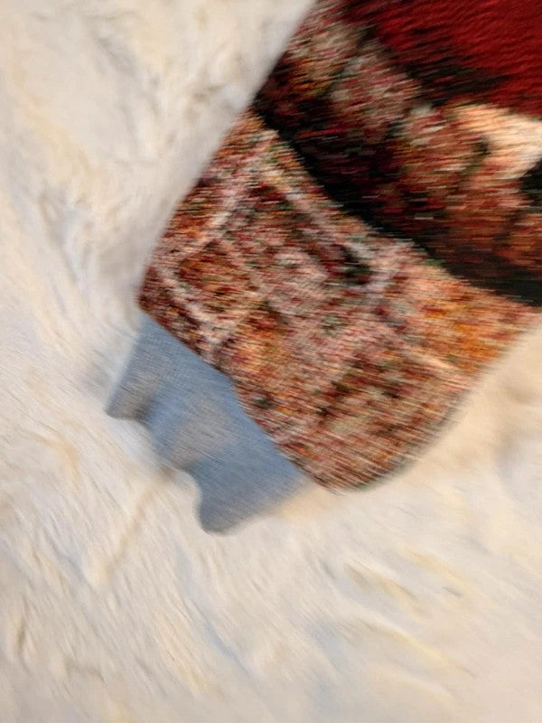 Veste à capuche en tapisserie design unique fait main upcyclé retravaillé et tissé taille M n•921