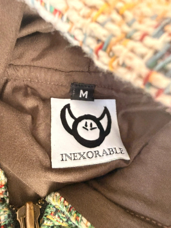 Veste à capuche en tapisserie design unique fait main upcyclé retravaillé et tissé taille M n•922