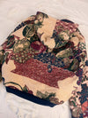 Veste à capuche en tapisserie design unique fait main upcyclé retravaillé et tissé taille XL n•924