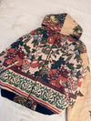 Veste à capuche en tapisserie design unique fait main upcyclé retravaillé et tissé taille XL n•924