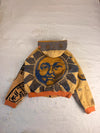 Veste à capuche en tapisserie design unique fait main upcyclé retravaillé et tissé taille XS n•926