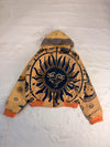 Veste à capuche en tapisserie design unique fait main upcyclé retravaillé et tissé taille XS n•926