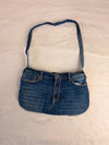 Sac à main en jean design unique fait main upcyclé retravaillé taille unique n•927