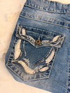 Sac à main en jean design unique fait main upcyclé retravaillé taille unique n•929