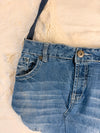 Sac à main en jean design unique fait main upcyclé retravaillé taille unique n•929