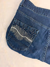 Sac à main en jean design unique fait main upcyclé retravaillé taille unique n•930