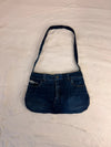 Sac à main en jean design unique fait main upcyclé retravaillé taille unique n•930
