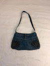 Sac à main en jean design unique fait main upcyclé retravaillé taille unique n•931