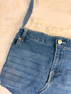Sac à main en jean design unique fait main upcyclé retravaillé taille unique n•932