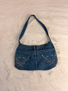 Sac à main en jean design unique fait main upcyclé retravaillé taille unique n•933