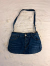Sac à main en jean design unique fait main upcyclé retravaillé taille unique n•934