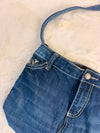 Sac à main en jean design unique fait main upcyclé retravaillé taille unique n•935