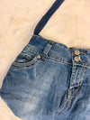 Sac à main en jean design unique fait main upcyclé retravaillé taille unique n•937