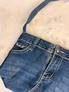 Sac à main en jean design unique fait main upcyclé retravaillé taille unique n•938
