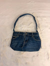 Sac à main en jean design unique fait main upcyclé retravaillé taille unique n•938