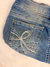 Sac à main en jean design unique fait main upcyclé retravaillé taille unique n•940